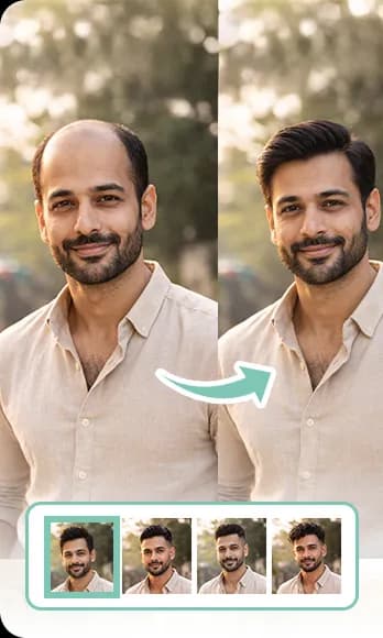 AI Hair Generator before and after
