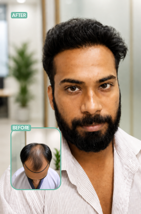 Berkowits Dombivali hair transplant before and after result 1