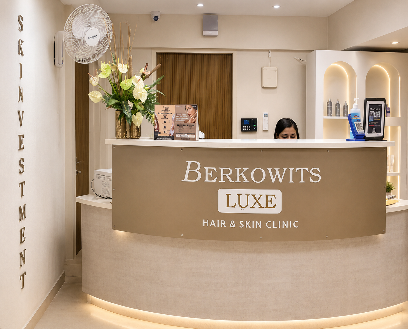 Berkowits Luxe Hair & Skin Clinic reception, Dombivali, Mumbai